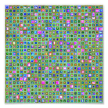 Green 'Trellis' Textured Mosaic Tiles Pattern Photograph