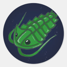 Green Trilobite Round Sticker