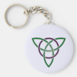 Green Trinity Knot Keychain
