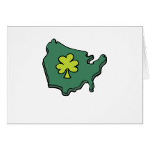 Green U.S. Clover St. Patricks Day Design Greeting Cards