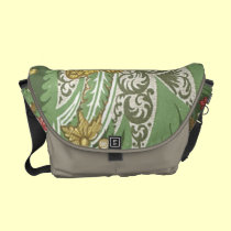 Green Vintage Floral Messenger Bag messenger bags