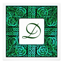 Green Waters Celtic Monogram Wedding Invitation