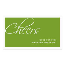 Green wedding formal custom event drink ticket business cards