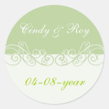Green wedding stickers