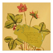 Green Wild Flower  Dinner Invitations