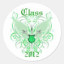 Green Winged Swords Class of Graduation Sticker