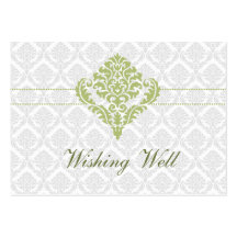 green wishing well cards business card