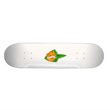 Green witch red hair skateboard deck