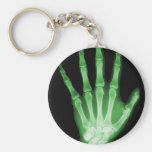 Green X-ray Skeleton Hand Keychains