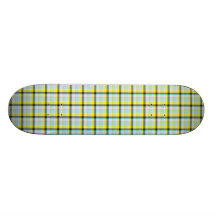 Green Yellow Blue Black Plaid Skate Board Deck