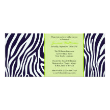 Green Zebra Bridal Shower Personalized Invitations