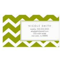 Green Zig Zag Chevron Pattern Calling Cards Business Card Templates
