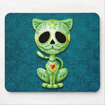 Green Zombie Sugar Kitten Mousepad