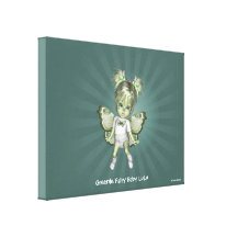 Greenie Fairy Baby LuLu Wrapped Canvas Canvas Print