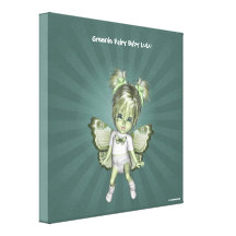 Greenie Fairy Baby LuLu Wrapped Canvas Canvas Prints