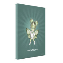 Greenie Fairy Baby LuLu Wrapped Canvas Gallery Wrapped Canvas