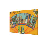 Greenville, South Carolina - Large Letter Scenes Stretched Canvas Prints