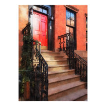 Greenwich Village Brownstone with Red Door Invitation