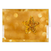 Greeting Card-Gold Star Ornament