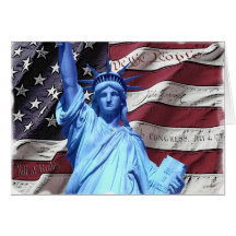 Greeting Card/Invitation Flag & Statue of Liberty