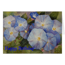GREETING CARD - Morning Glory Watercolour