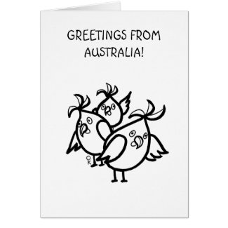 GREETINGS FROM AUSTRALIA Cockatoos Greeting Card