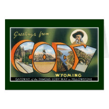 Greetings from Cody, Wyoming! Vintage Post Card