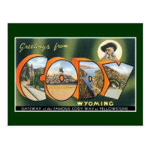 Greetings from Cody, Wyoming! Vintage Post Card