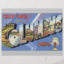 Greetings From Columbus Ohio, Vintage Full Color Flyer