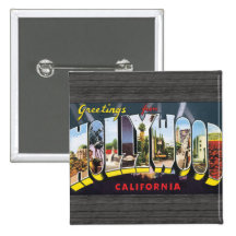 Greetings From Hollywood California, Vintage Pins