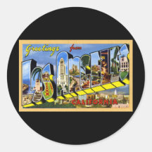 Greetings from Los Angeles California Round Sticker