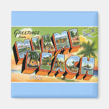 Greetings from Miami Beach Refrigerator Magnets