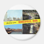 Greetings from Minneapolis 1950s Fridge Magnets