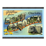 Greetings From North Carolina Charlotte, Vintage Post Cards