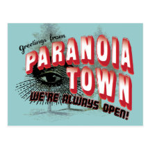 Greetings from Paranoia Town Postcard