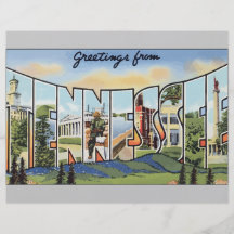 Greetings From Tennessee, Vintage Full Color Flyer