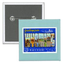 Greetings From Wyoming WY USA Pinback Buttons