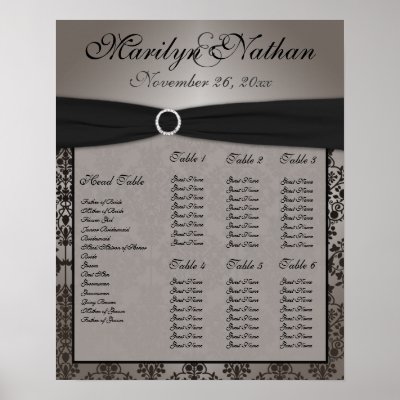 This seating chart matches the wedding invitation and other items shown 