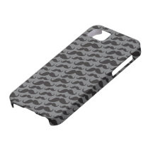 Grey and black trendy funny moustache pattern