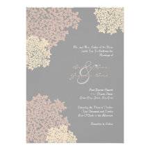 Grey and Cream Queen Anne's Lace Invitation