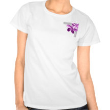 Grey and Eggplant Plumeria T Shirts
