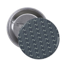 Grey and Green Wavy Stripes Pinback Button