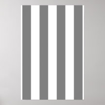 Grey and White Stripes Poster