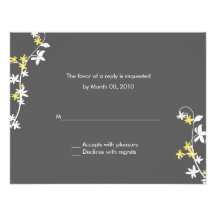 Grey and Yellow Wedding RSVP Cards