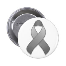 Grey Awareness Ribbon Button