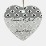 grey black and white tiny damask pattern ornament