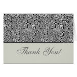Grey Black Floral Damask cards