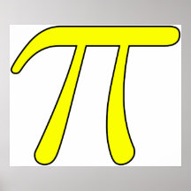 Grey Black Grey Yellow Orange Pi 3.14 symbol Math Posters