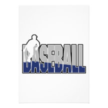grey blue white baseball text and player silhouett invite