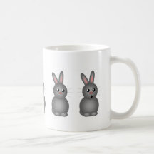 Grey Bunnies Coffee Mugs